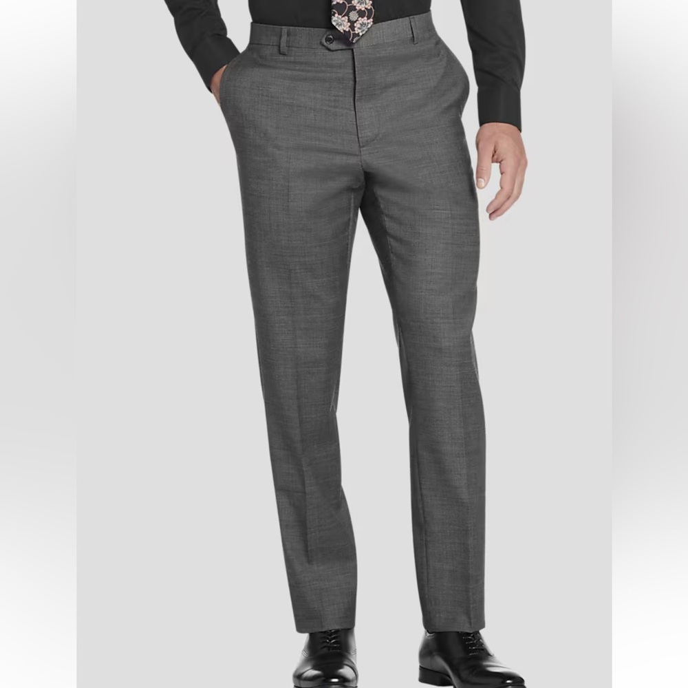 Joseph Abboud Mens Size 34R Gray‎ Zignone Flat Front Dress Pants